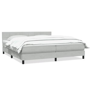vidaXL Sommier à lattes de lit et matelas gris clair 180x220cm velours
