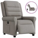 vidaXL Fauteuil inclinable électrique Taupe Tissu