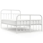 vidaXL Cadre de lit métal sans matelas et pied de lit blanc 120x200 cm
