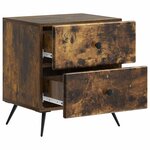 vidaXL Cabinet de chevet 2 Pièces Chêne fumé 43 x 34 5 x 47 5 cm