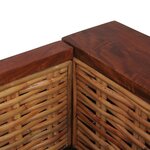 vidaXL Canapé à 3 places avec coussins Marron Rotin naturel