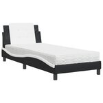 vidaXL Cadre de lit sans matelas Zadar noir et blanc 90x200 cm similicuir