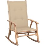vidaXL Chaise à bascule avec coussin bambou