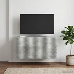 vidaXL Meuble TV mural Gris béton 59 5 x 41 x 30 cm Bois d'ingénierie
