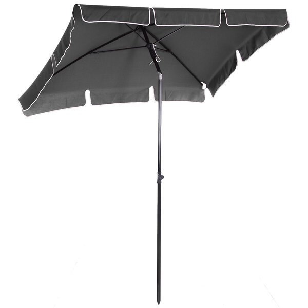 Parasol rectangulaire inclinable alu acier polyester haute densité diamètre 2 m gris