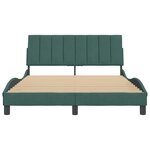 vidaXL Cadre de lit avec tête de lit Vert foncé 140x190 cm Velours