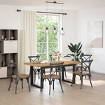 vidaXL Table à manger NOAIN pieds en forme de U 180x90x75cm massif pin