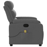 vidaXL Fauteuil inclinable de massage gris foncé tissu