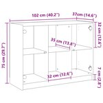 vidaXL Buffet chêne artisanal 102x37x75 5 cm bois d'ingénierie