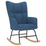 vidaXL Chaise à bascule avec repose-pied Bleu Tissu