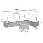 vidaXL Ensemble de 6 Canapés de Jardin avec Coussins Noir en Poly Rattan Acacia