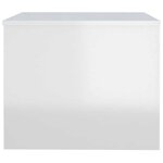 vidaXL Table basse Blanc brillant 80x50x40 cm Bois d'ingénierie