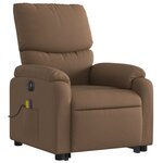 vidaXL Fauteuil inclinable de massage électrique Marron Tissu