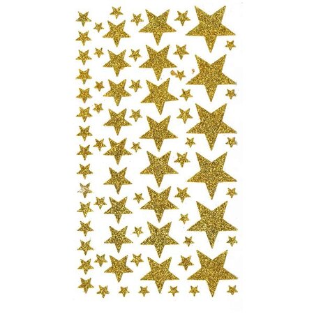 Stickers étoiles à paillettes dorées