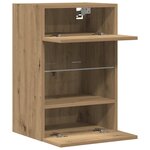 vidaXL Meubles muraux avec lumières LED pour TV 2 Pièces chêne artisanal