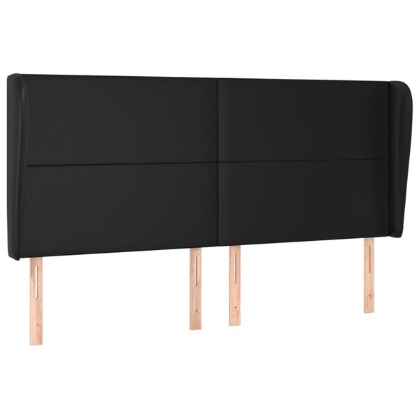vidaXL Tête de lit avec oreilles Noir 183x23x118/128 cm Similicuir