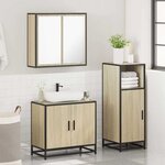 vidaXL Ensemble de meubles de salle de bain 3 Pièces chêne sonoma