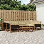 vidaXL Ensemble de canapés d'extérieur 7 Pièces Naturel et Beige