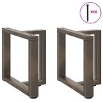 vidaXL Pieds de table basse en T 2 pièces noir 50 x 25 x (42-43) cm acier