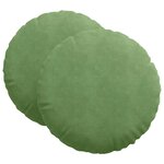 vidaXL Coussins de siège 2 pc Velours Vert clair Ø60 x 21 cm