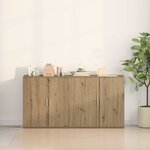 vidaXL Buffets 2 Pièces chêne artisanal 79 x 38 x 80 cm Bois d'ingénierie