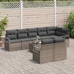 vidaXL Ensemble de canapé de jardin 9 Pièces Gris clair polyrotin
