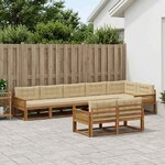 vidaXL Ensemble de canapés d'extérieur 8 Pièces Naturel et Beige