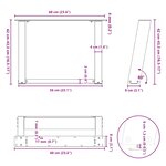 vidaXL Pieds de table basse en U  2 pièces  acier naturel  60 x (42-43) cm