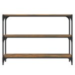 vidaXL Bibliothèque Chêne fumé 100x33x70 5 cm Bois d'ingénierie acier