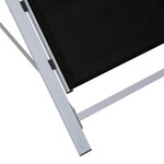 vidaXL Chaises longues 2 Pièces avec table Aluminium Noir