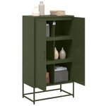 vidaXL Buffet haut vert olive 68 5x38 5x123 5 cm acier