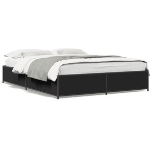 vidaXL Cadre de lit sans matelas noir 150x200 cm