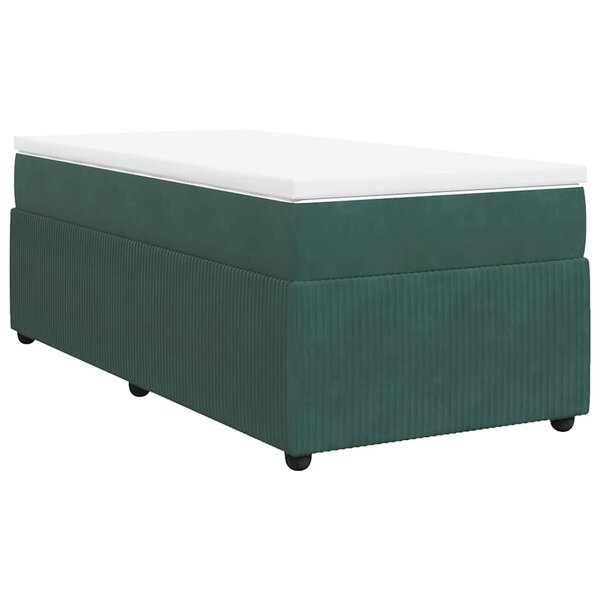 vidaXL Sommier à lattes de lit et matelas Vert foncé 80x200 cm Velours