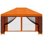 vidaXL Abri de jardin avec parois 4 × 3 m Orange Polyester et Acier