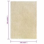 Vidaxl tapis shaggy à poils hauts beige 160x230 cm 50 mm