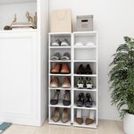 vidaXL Armoires à chaussures 2 Pièces Blanc 27 5x27x102cm bois ingénierie