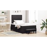 vidaXL Lit à ressorts avec matelas Noir 120 x 200 cm Velours