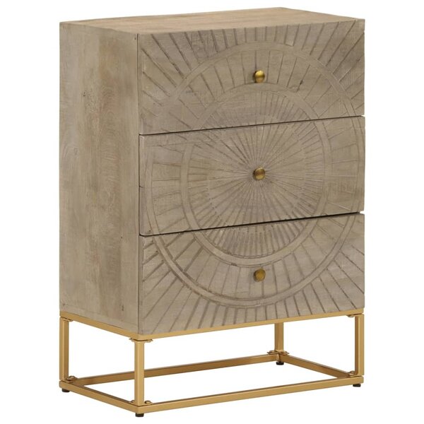 vidaXL Commode 55x30x76 cm bois massif de manguier et fer