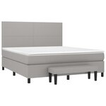 vidaXL Sommier à lattes de lit avec matelas Gris clair 160x200cm Tissu