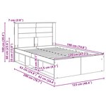 vidaXL Cadre de lit avec matelas Gris Sonoma 120 x 190 cm Pin massif