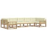 vidaXL Ensemble de canapés d'extérieur 7 pc Blanc et crème