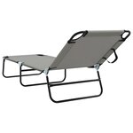 vidaXL Transat pliant portable gris en tissu Oxford 600D