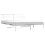 vidaXL Cadre de lit métal sans matelas et tête de lit blanc 183x213 cm