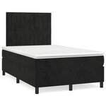 vidaXL Sommier à lattes de lit et matelas LED noir 120x190 cm velours