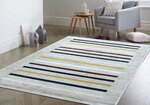 Tapis de salon à rayures 200 x 290 cm - Beige