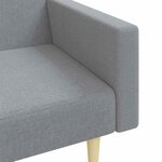 vidaXL Canapé-lit à 2 places avec repose-pied gris clair tissu