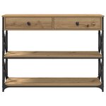 Table Console vidaXL Artisan Chêne 100x28x75 cm Bois d'ingénierie & Acier