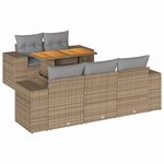 vidaXL Salon de jardin avec coussins 6 Pièces beige résine tressée