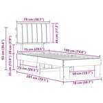 vidaXL Cadre de lit avec tête de lit rembourrée Gris clair 75 x 190 cm