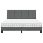vidaXL Lit avec matelas Hanko gris foncé 120x200 cm tissu